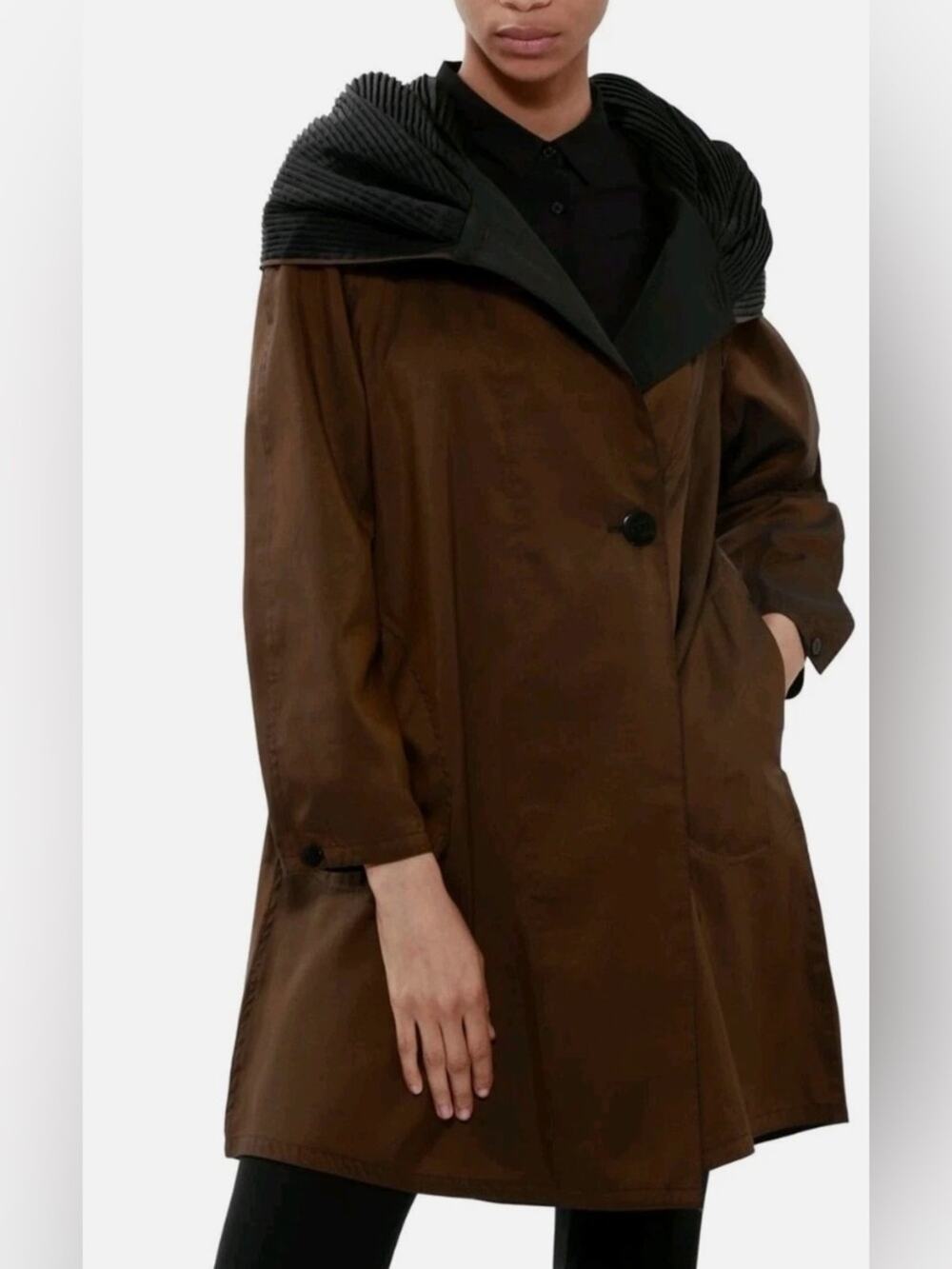 Vintage Mycra Pac Donatella Reversible Bronze Black Swing Travel Rain Coat 0-P